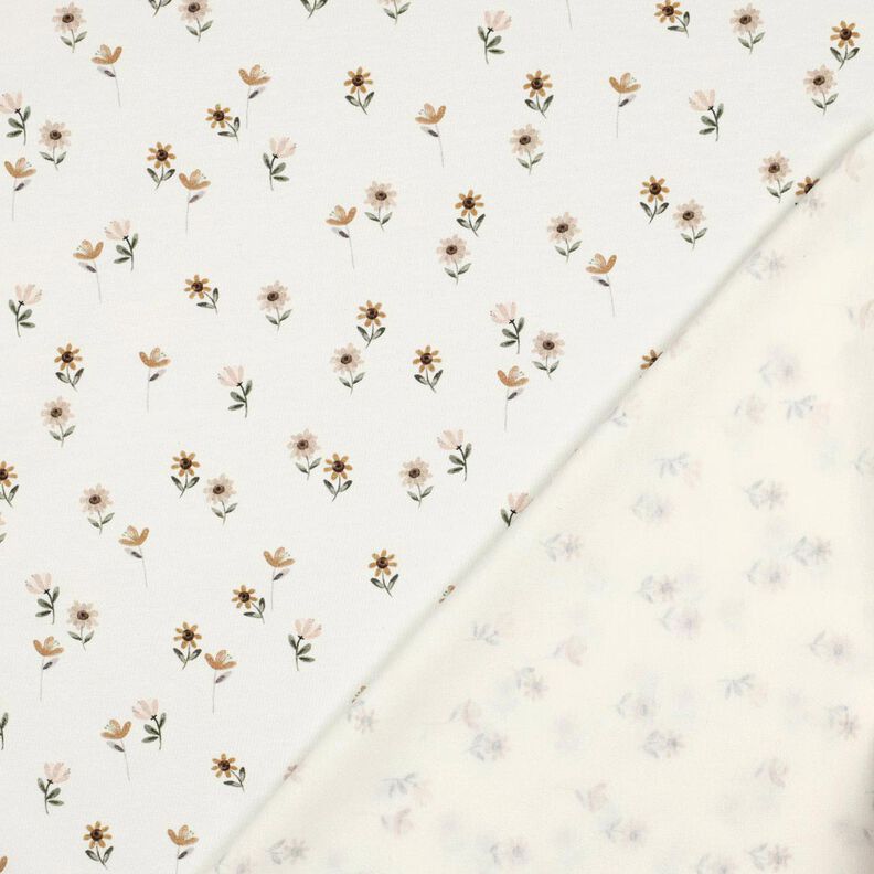 Baumwolljersey süße Blumen Digitaldruck | Poppy Fabrics – elfenbein/karamell, image number 4