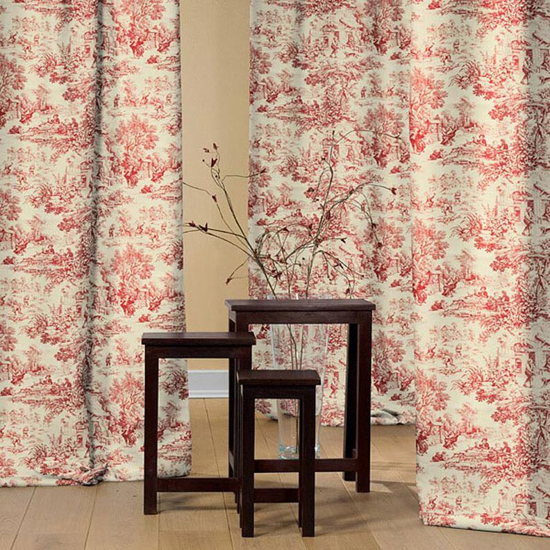Toile de Jouy – karminrot,  image number 4
