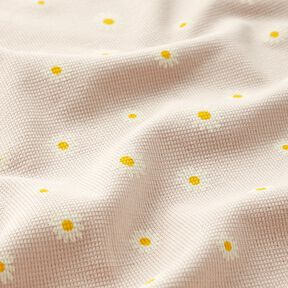 Waffeljersey Margeriten – natur, 