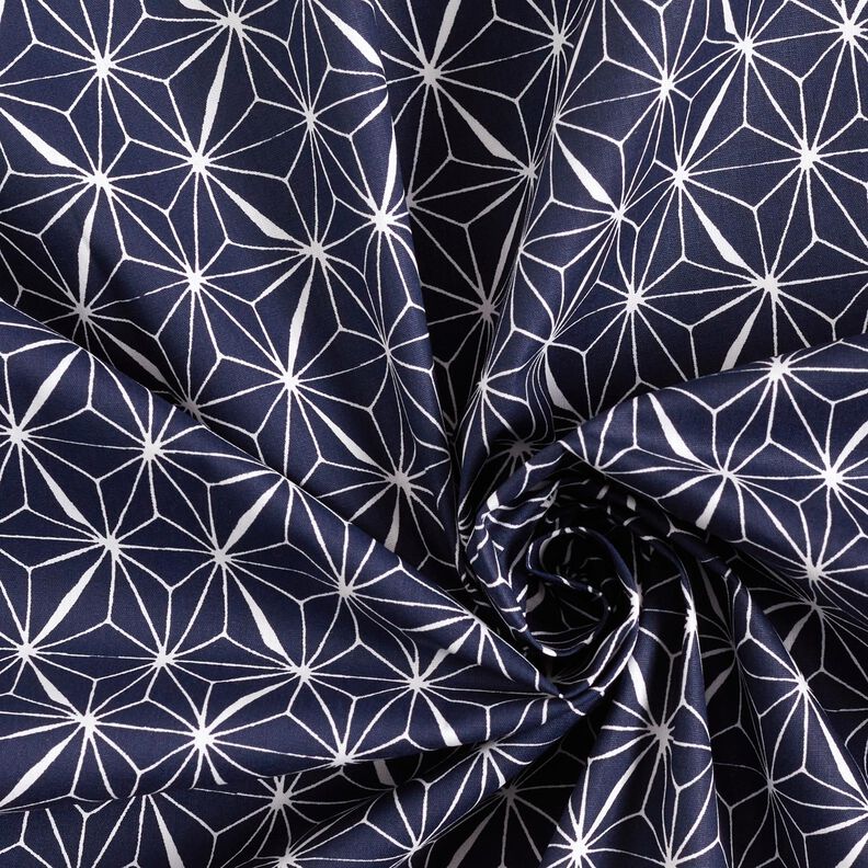 Beschichtete Baumwolle grafische Sterne – marineblau/weiss,  image number 4