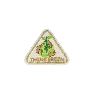 Applikation Think Green  – beige/hellgrün, 