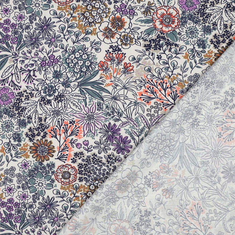 Baumwollpopeline Wildblumen | Poppy Fabrics – weiss,  image number 4