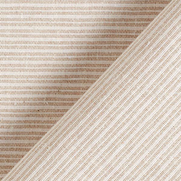 Dekostoff Canvas feine Streifen recycelt – dunkelbeige | Reststück 100cm