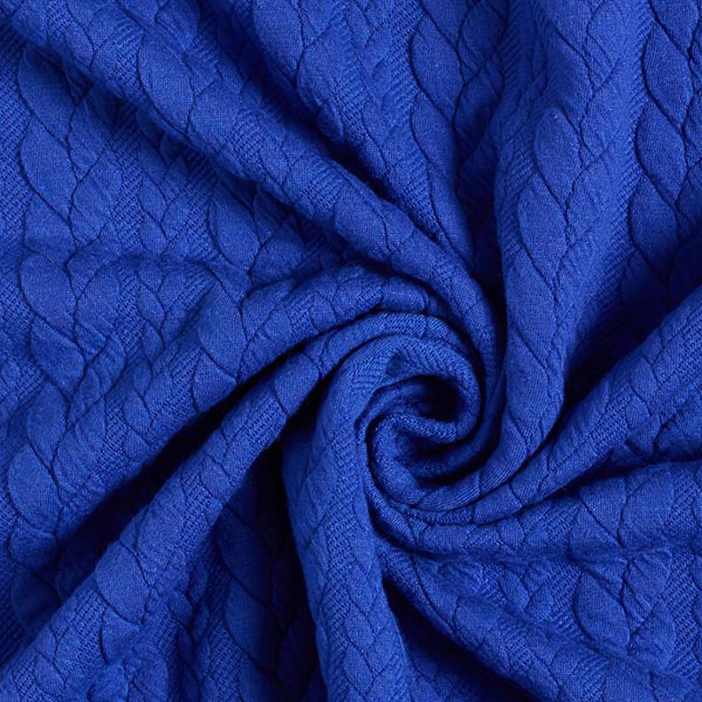 Jerseyjacquard Cloqué Zopfmuster – königsblau,  image number 3