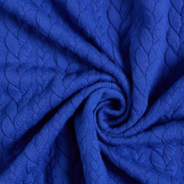 Jerseyjacquard Cloqué Zopfmuster – königsblau,  image number 3