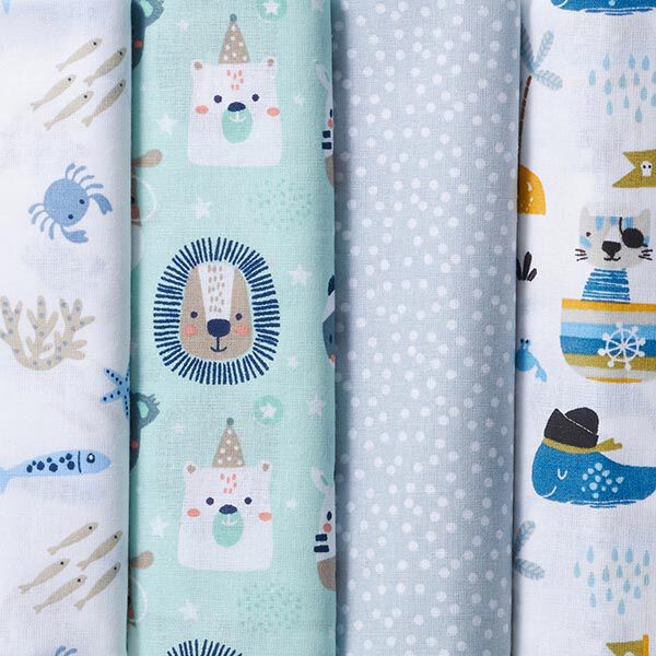 Stoffpaket Popeline Baby – blau, image number 1
