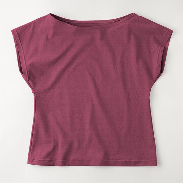 Baumwolljersey Medium Uni – bordeauxrot