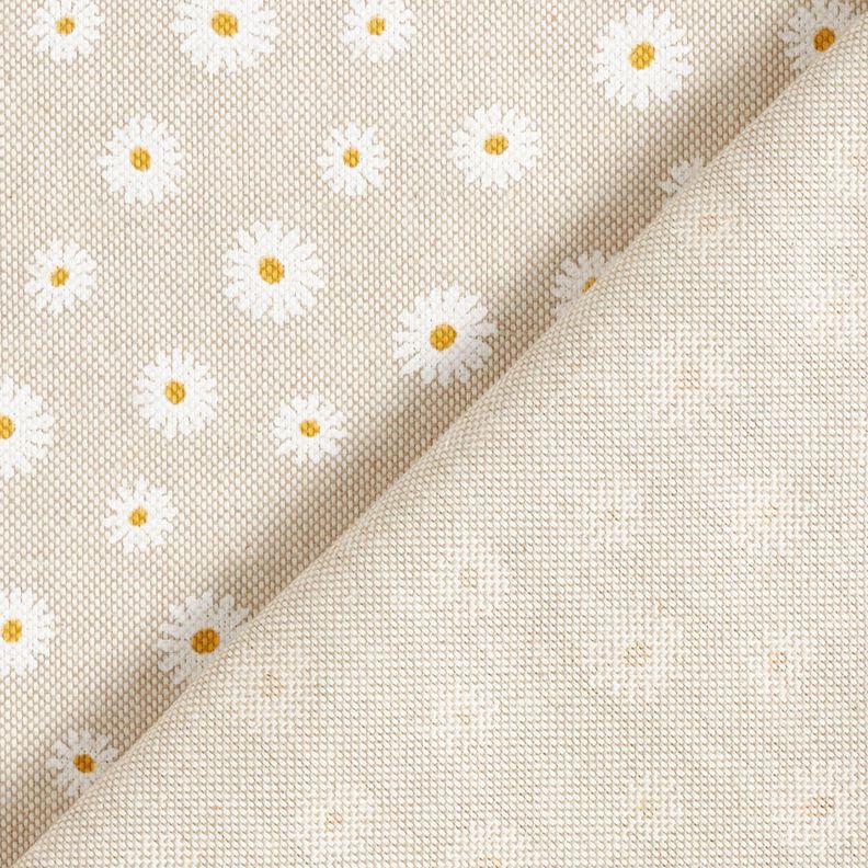 Dekostoff Halbpanama kleine Blüten – natur/weiss,  image number 4