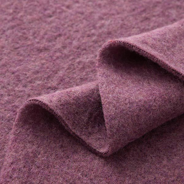 Woll-Mix gewalkt Melange – traube | Reststück 50cm
