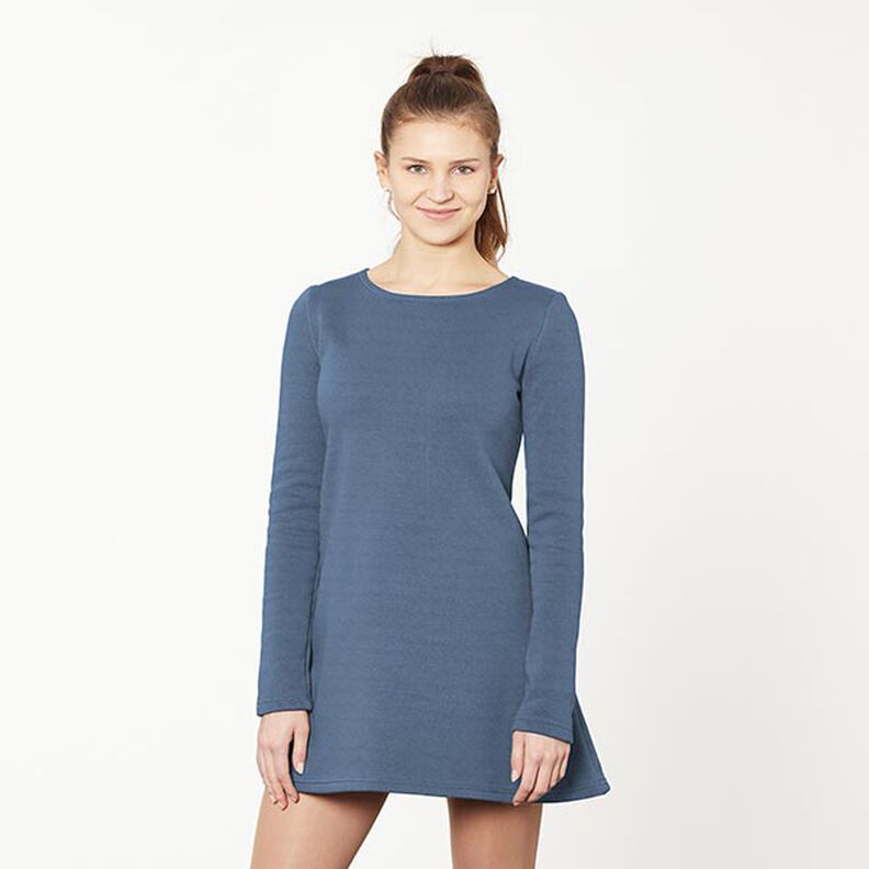 Leichter Baumwollsweat Uni – jeansblau, image number 6