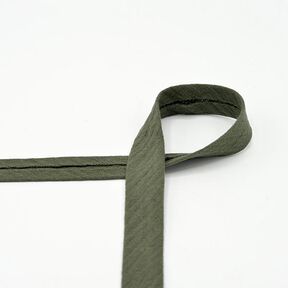 Schrägband Musselin [20 mm] – hellkhaki, 