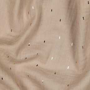 Musselin/ Doppel-Krinkel Gewebe Rechteck Foliendruck | Poppy Fabrics – anemone/gold metallic, 