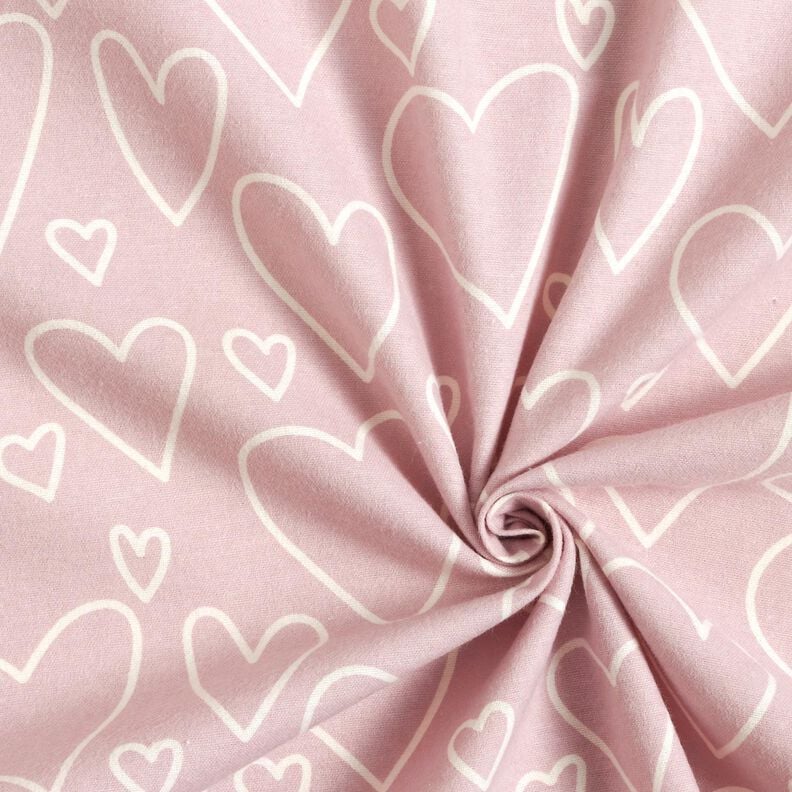 Baumwollflanell Herzen &ndash; rosa,  image number 3
