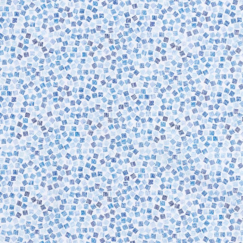 Popeline abstrakte Würfel – weiss/königsblau,  image number 1