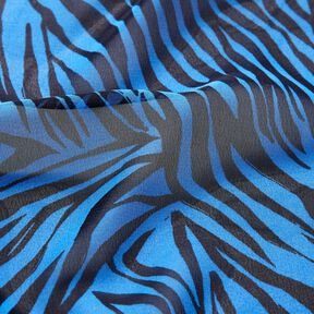 Chiffon Zebrastreifen – blau/schwarz, 
