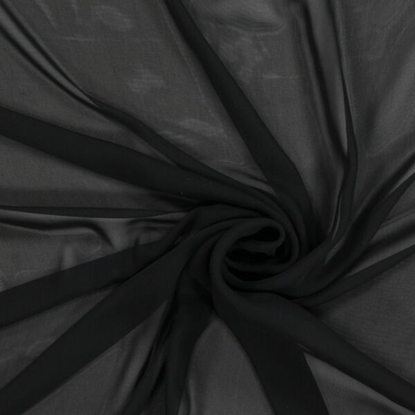 Chiffon – schwarz | Reststück 100cm