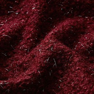 Strick Bouclé Glanzfäden – bordeauxrot, 