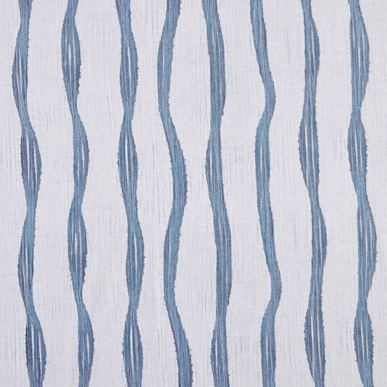 Dekostoff Halbpanama Wellenstreifen – blau, image number 1