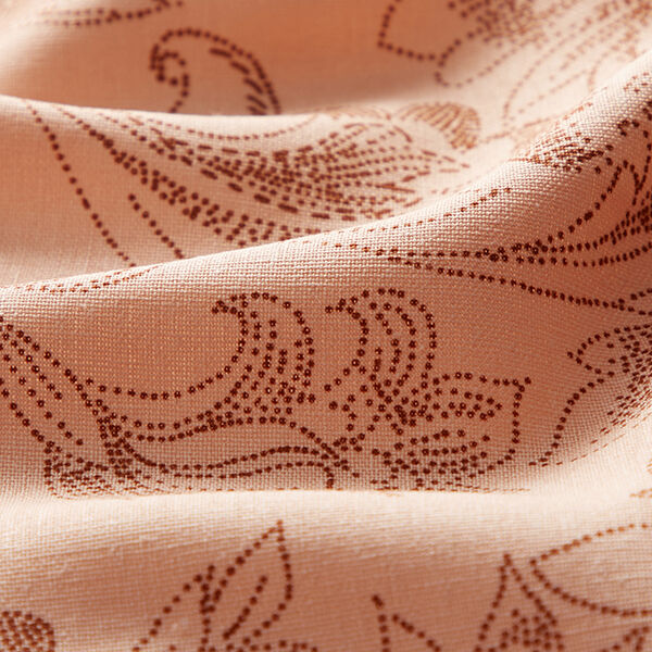 Leinen-Viskose-Mix üppige Blumenzeichnung – apricot, image number 2