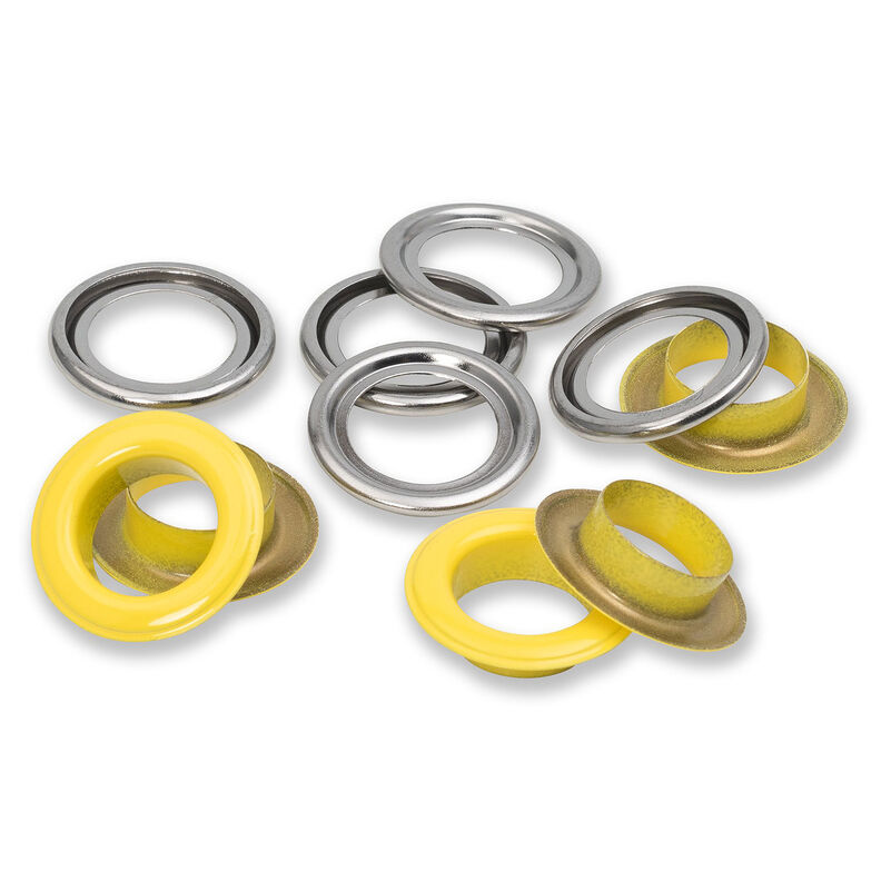 Ösen mit Scheiben [15 Stück | Ø 14 mm] | Prym – gelb/silber metallic,  image number 2