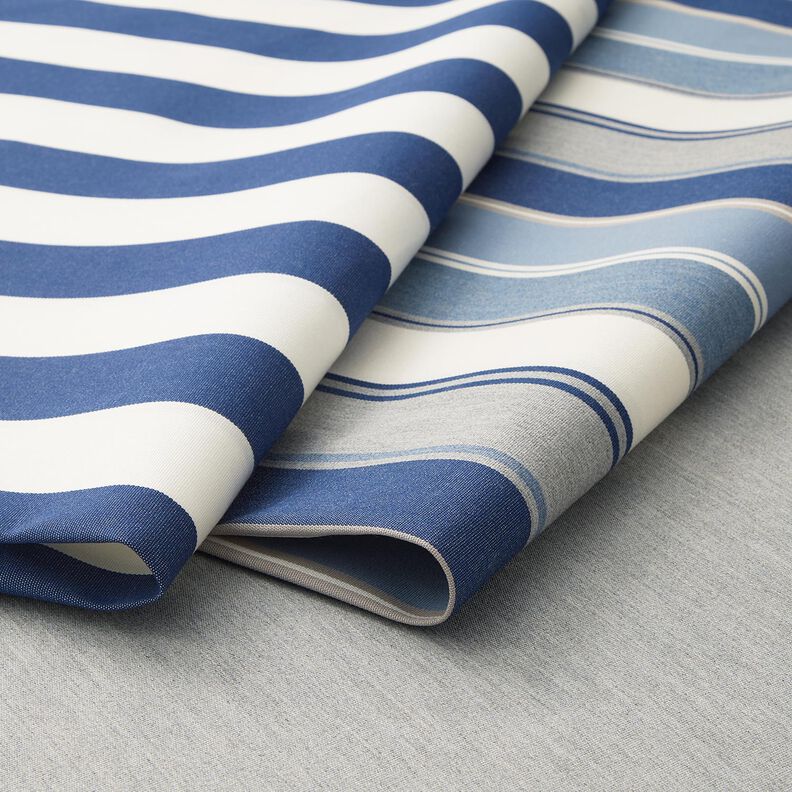Outdoorstoff Canvas gemischte Streifen – indigo/elfenbein,  image number 5