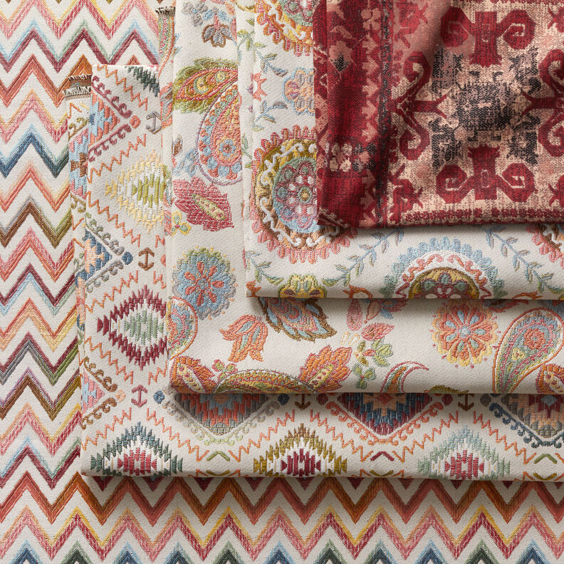 Dekostoff Jacquard indischer Teppich – hellbeige,  image number 7