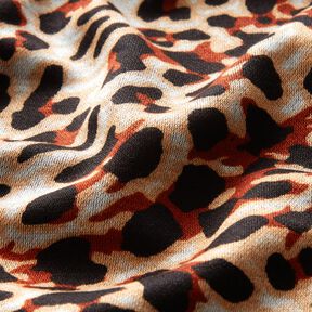 Viskosejersey kleiner Leoprint – terracotta/apricot, 