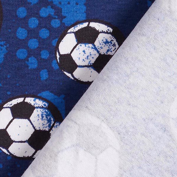 Baumwolljersey Fußball – marineblau | Reststück 100cm