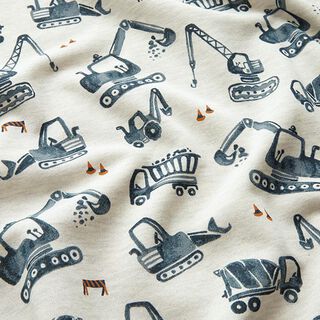 Sweatshirt angeraut Baustellenfahrzeuge | by Poppy – wollweiss, 