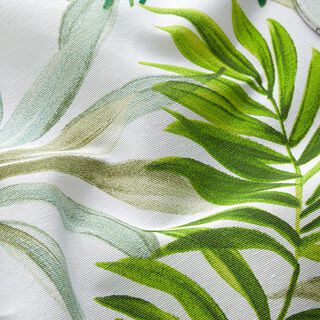 Dekostoff Canvas exotische Blätter – grün/weiss, 