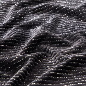 Nicki Stoff Glitzerstreifen – schwarz/silber metallic, 