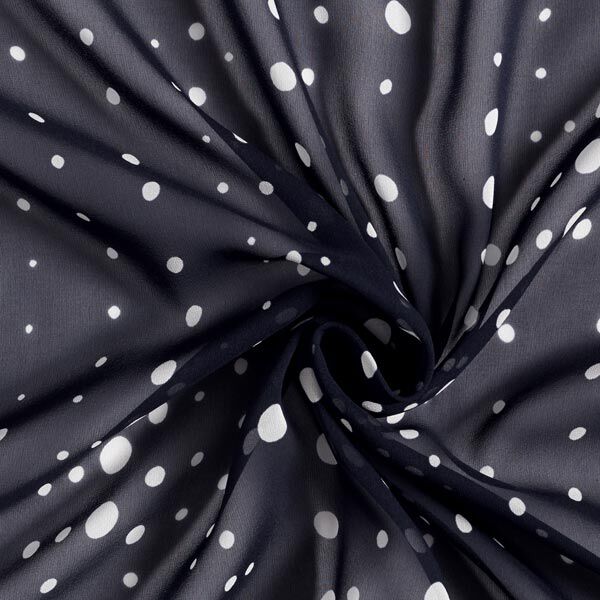 Seiden-Chiffon ungleiche Punkte – navy/weiss, image number 5