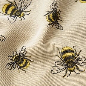 Dekostoff Gobelin Bienenschwarm – hellbeige/gelb, 