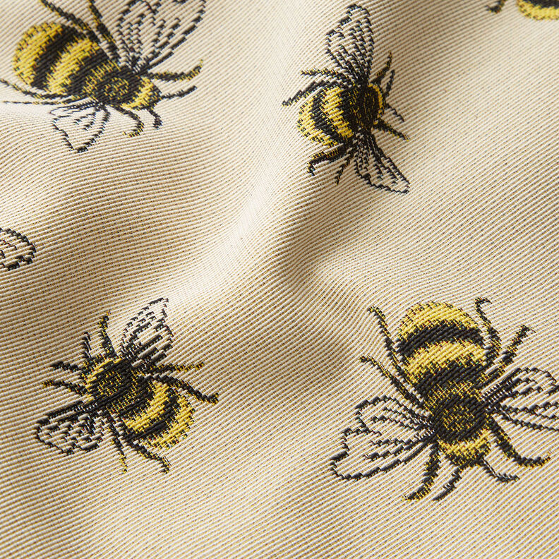 Dekostoff Gobelin Bienenschwarm – hellbeige/gelb,  image number 2