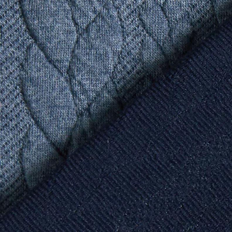 Jerseyjacquard Cloqué Zopfmuster – jeansblau,  image number 4