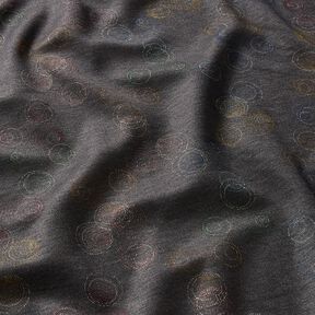 Viskosejersey bunte Kreise – steingrau, 