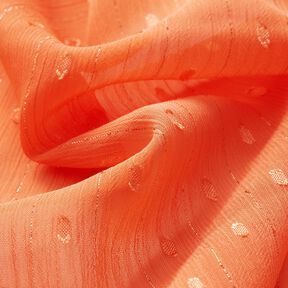 Chiffon Dobby Metallic Nadelstreifen – pfirsichorange/silber metallic, 