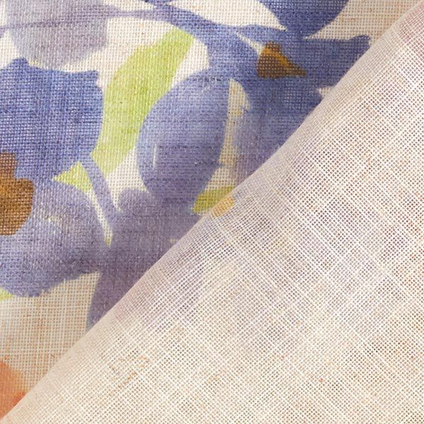 Gardinenstoff Voile Blumen 300 cm – natur | Reststück 50cm