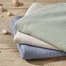 Baumwolljersey Seersucker feine Streifen – jeansblau/weiss,  thumbnail number 5