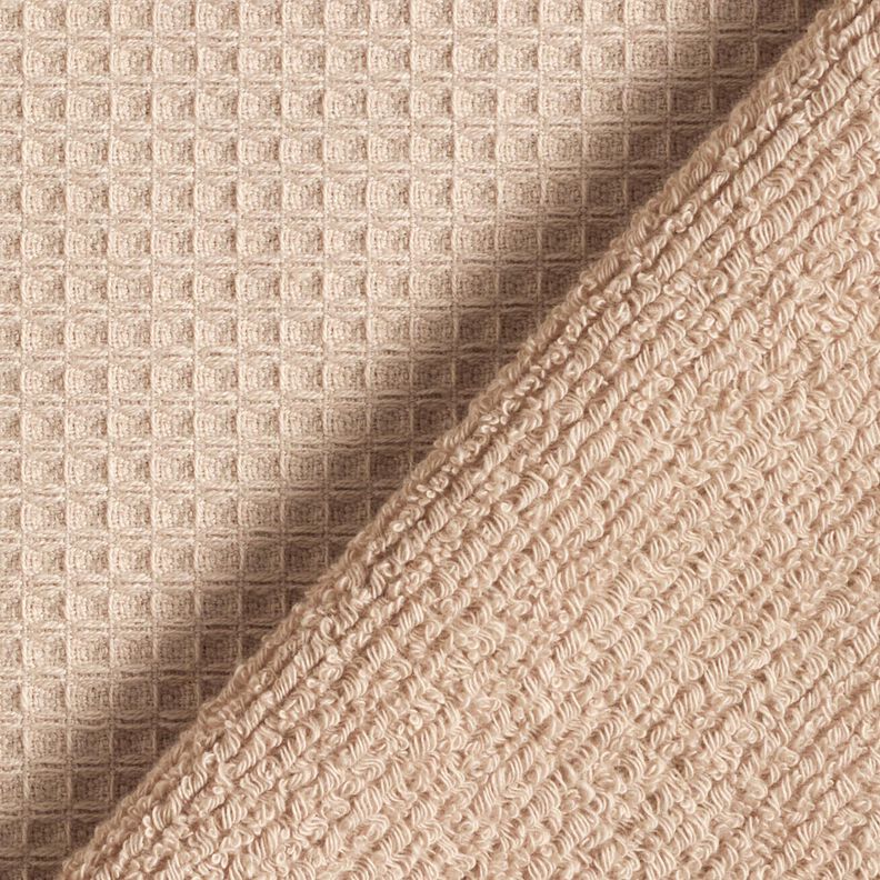 Frotteestoff/Waffelpiqué Uni – helltaupe, image number 5