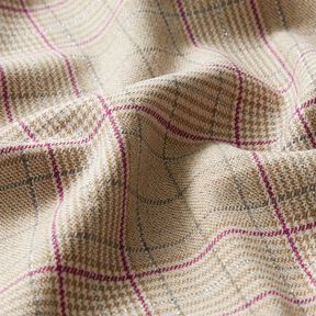 Viskose-Mix Glencheck mit Lurex – mandel/traube, 