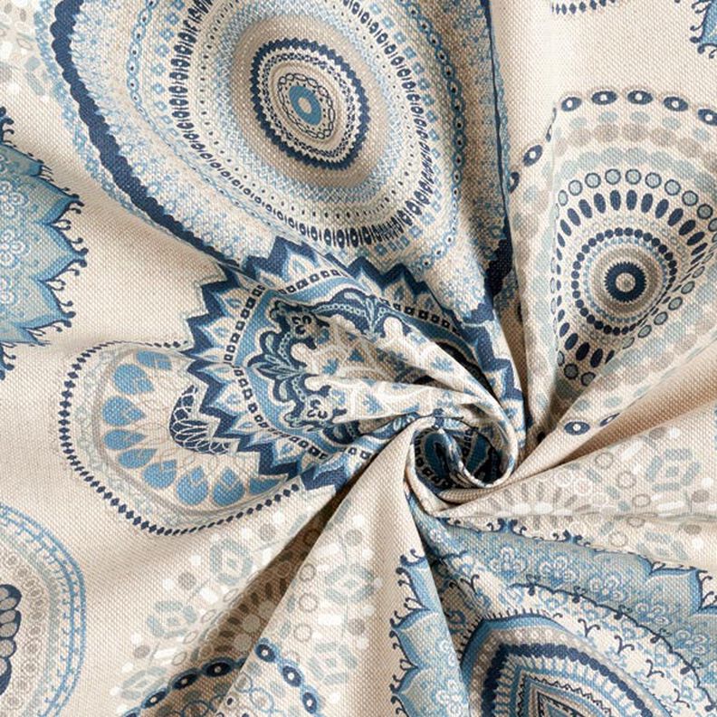 Dekostoff Halbpanama Mandala – blau,  image number 3