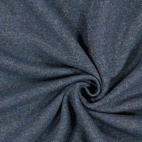 Sweatshirt Glitzer – marineblau | Reststück 50cm