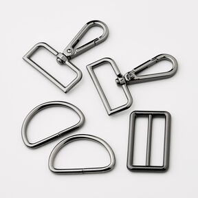 Taschen Zubeh&ouml;r Set [5-teilig | 38 mm] &ndash; anthrazit, 