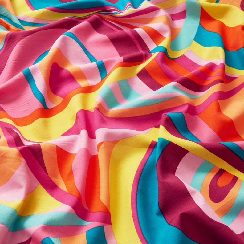 Viskose-Baumwoll Voile abstrakte Schlingen – pastellviolett/aquablau,  image number 2