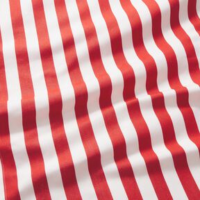 Outdoor Liegestuhlstoff Längsstreifen 44 cm – feuerrot/weiss, 