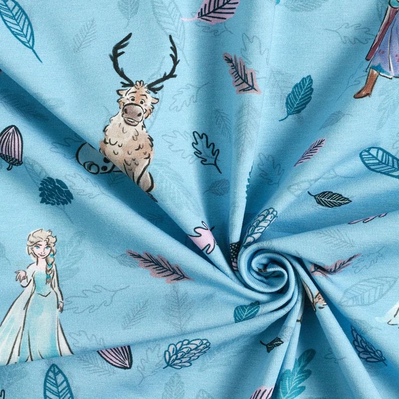 Baumwolljersey Eiskönigin im Wald | Disney – hellblau, image number 3