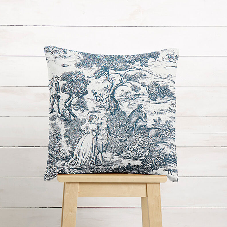 Dekostoff Halbpanama Toile de Jour – marineblau/wollweiss,  image number 8