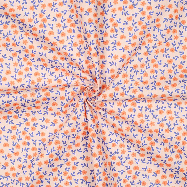 GOTS Baumwollpopeline Streublümchen | Poppy Fabrics – natur/pfirsichorange,  image number 4