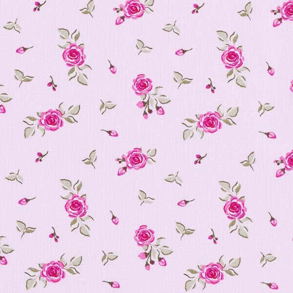 Baumwollpopeline kleine Röschen – rosa, image number 1
